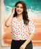 Vneck Puffed Sleeve Front Buttoned Top